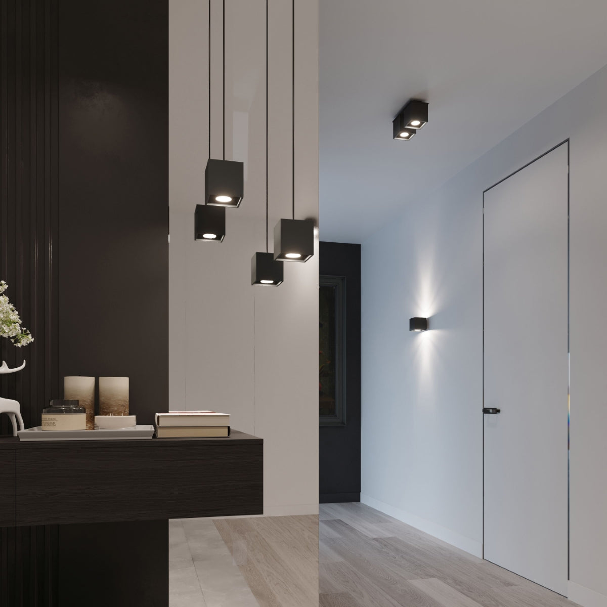 Applique Murale Cube LED Noire