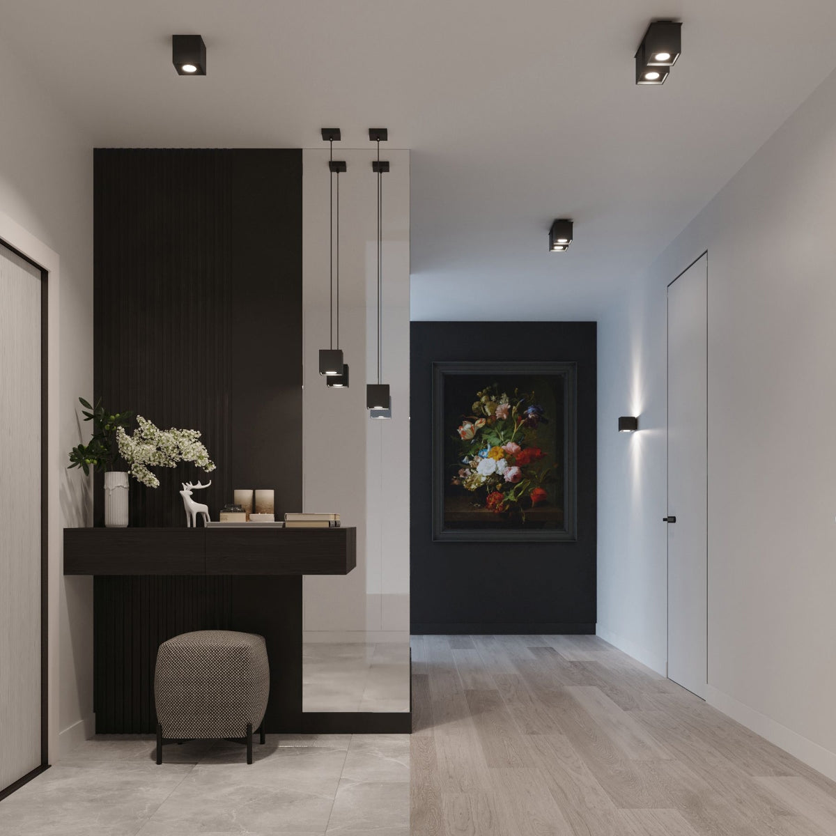 Applique Murale Cube LED Noire