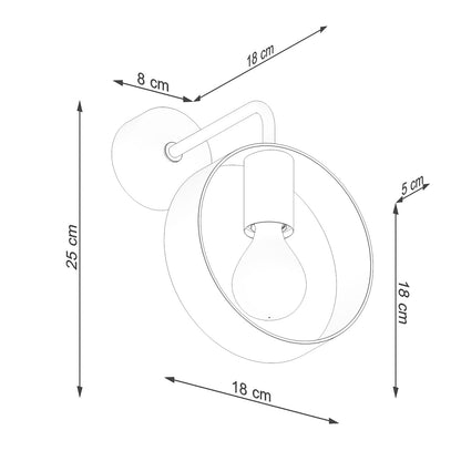 Applique Murale Cyclone Anneau Acier Blanc