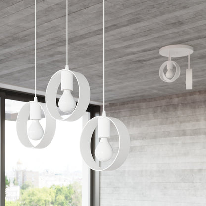 Applique Murale Cyclone Anneau Acier Blanc