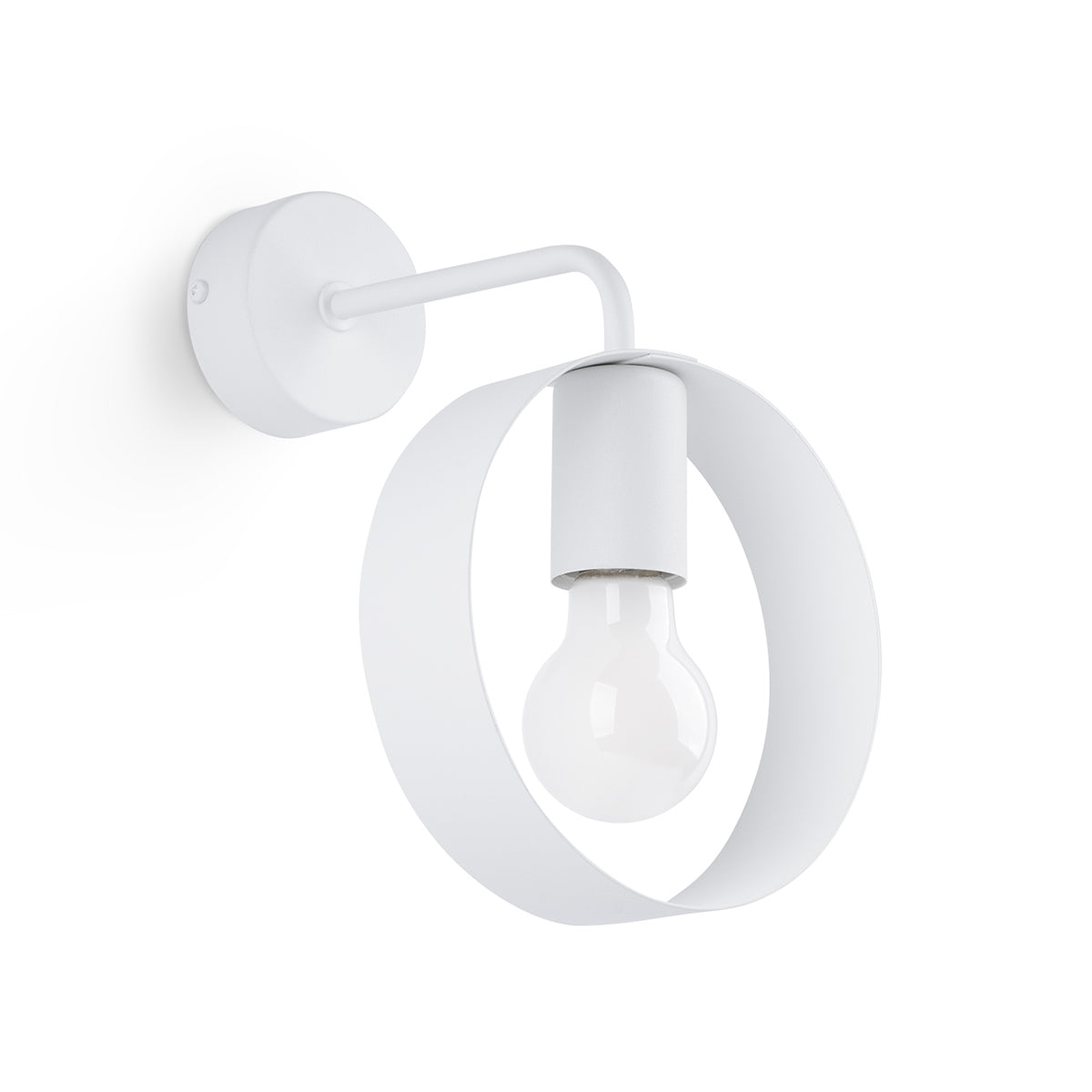 Applique Murale Cyclone Anneau Acier Blanc