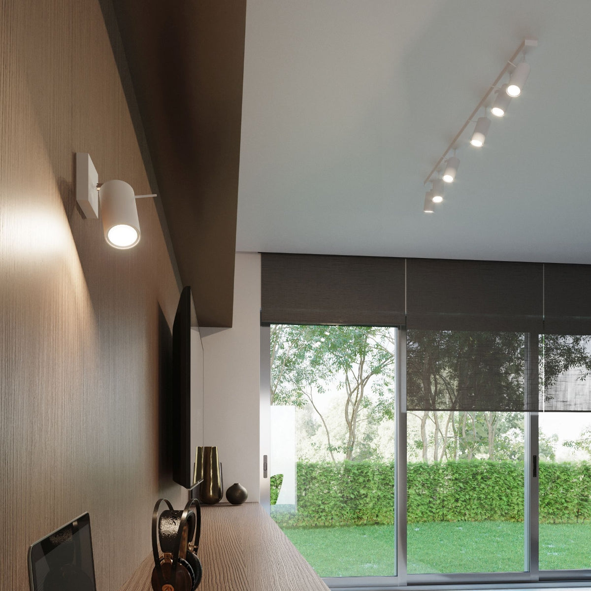 Applique Murale Directionnelle LED Acier Blanc avec Interrupteur