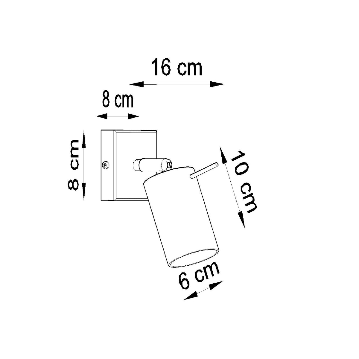 Applique Murale Directionnelle LED Acier Blanc avec Interrupteur