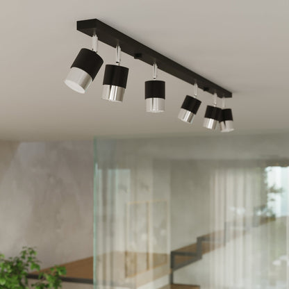Applique Murale Orientable Double Cylindre Noir et Chrome