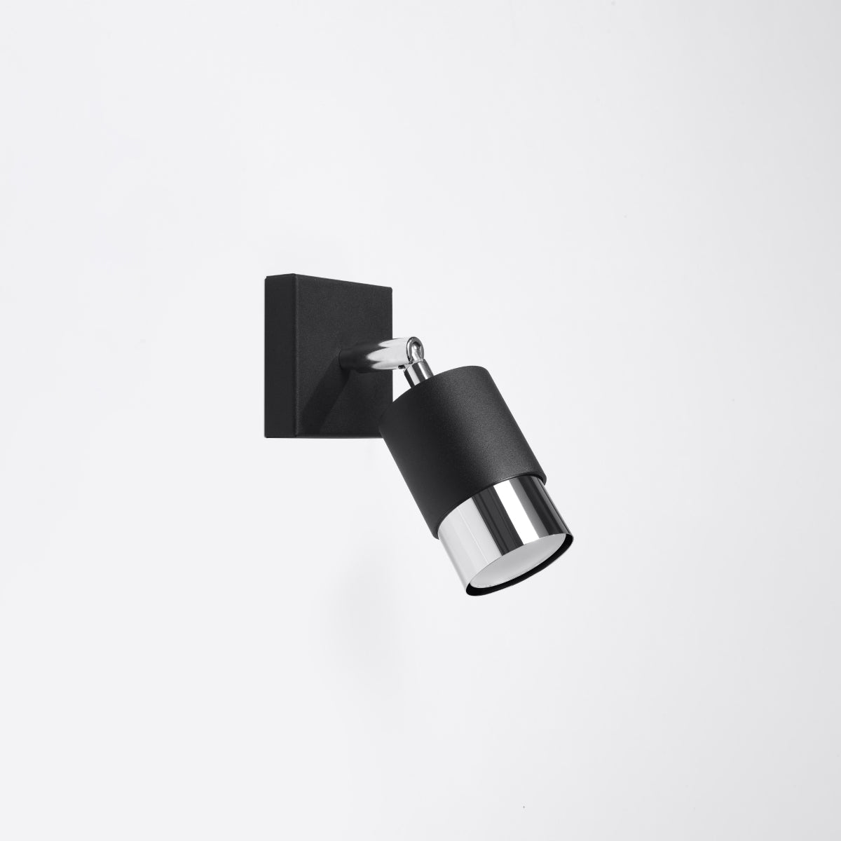 Applique Murale Orientable Double Cylindre Noir et Chrome