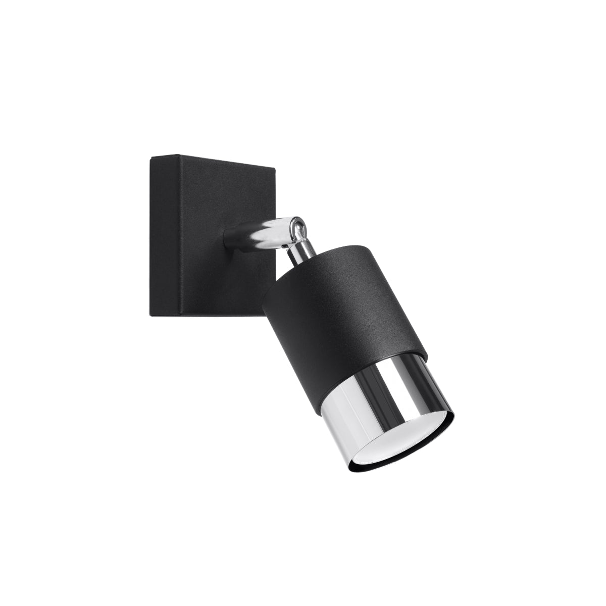 Applique Murale Orientable Double Cylindre Noir et Chrome