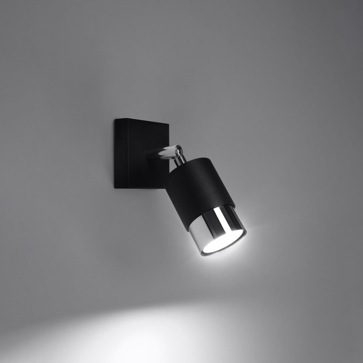 Applique Murale Orientable Double Cylindre Noir et Chrome