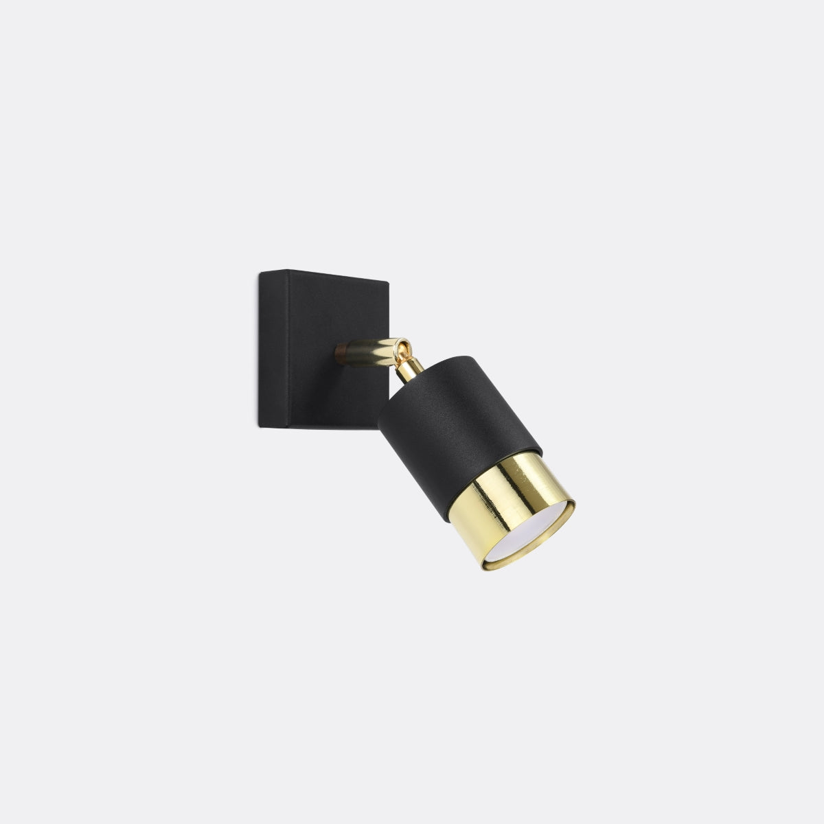 Applique Murale Double Cylindre Orientable Acier Noir/Doré