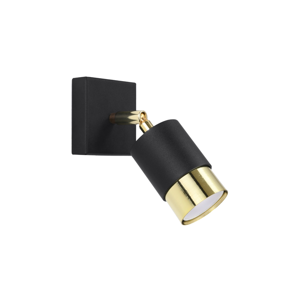 Applique Murale Double Cylindre Orientable Acier Noir/Doré