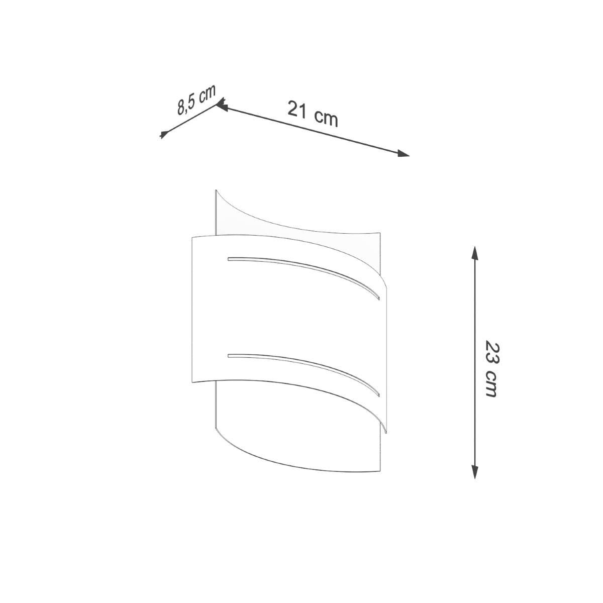 Applique Double Rampe Murale Acier Blanc