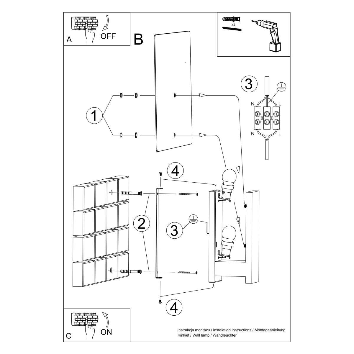 Applique Murale Envol Géométrique Bois Blanc et Verre