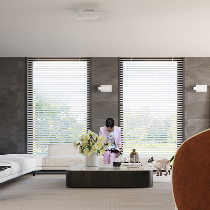 Applique Murale Envol Géométrique Bois Blanc et Verre