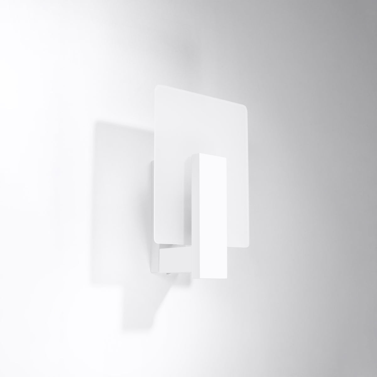 Applique Murale Envol Géométrique Bois Blanc et Verre