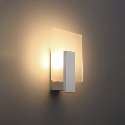 Applique Murale Envol Géométrique Bois Blanc et Verre