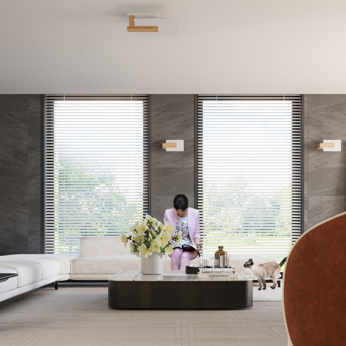 Applique Murale Envol Géométrique Bois Naturel et Verre