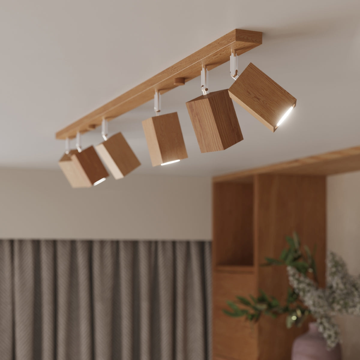 Applique Murale Facette Cubique Orientable en Chêne