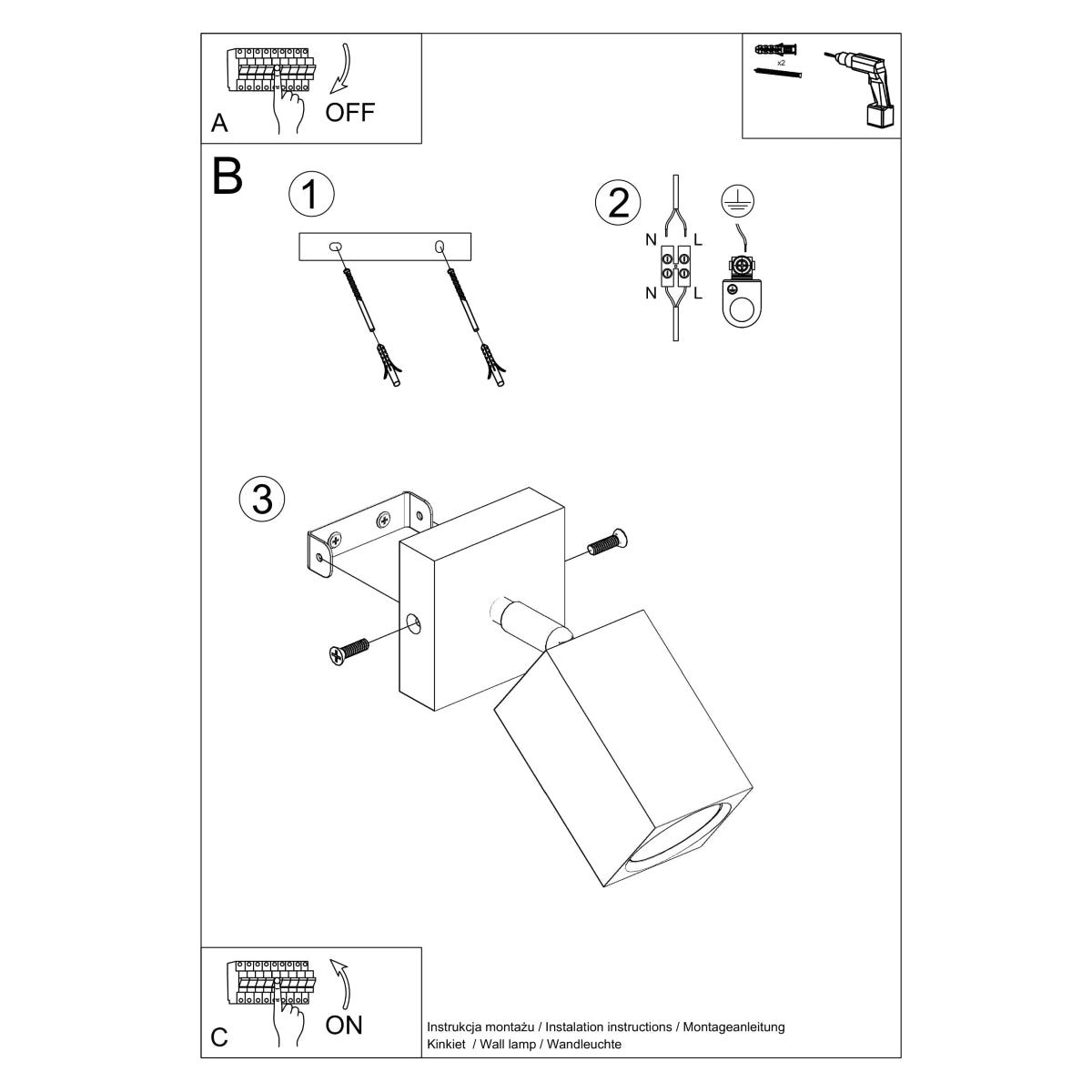 Applique Murale Facette Cubique Orientable en Chêne