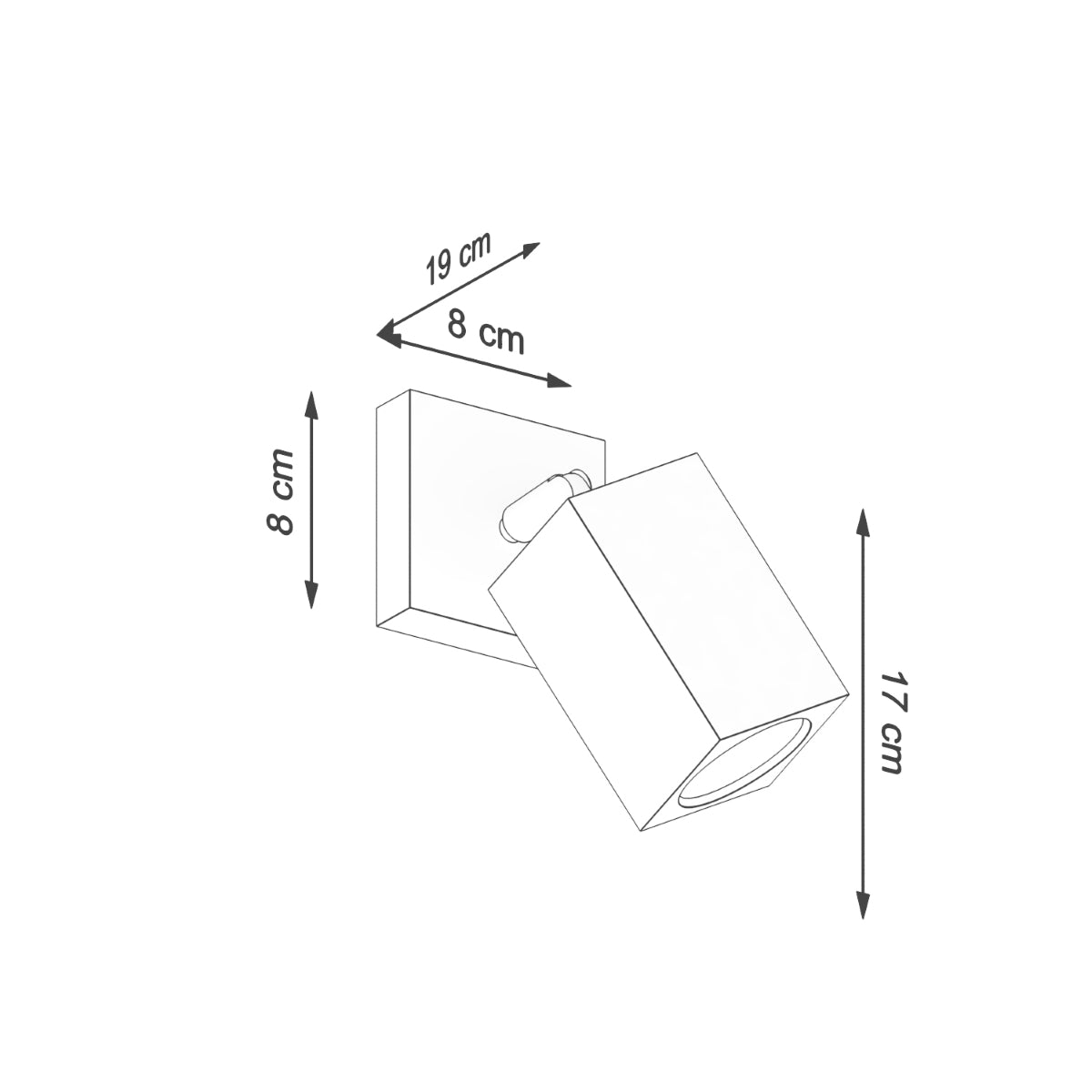 Applique Murale Facette Cubique Orientable en Chêne