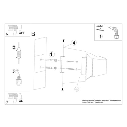 Applique Murale Fluide Ruban Acier Noir