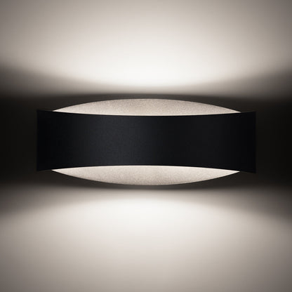 Applique Murale Fluide Ruban Acier Noir