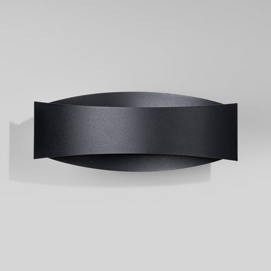 Applique Murale Fluide Ruban Acier Noir