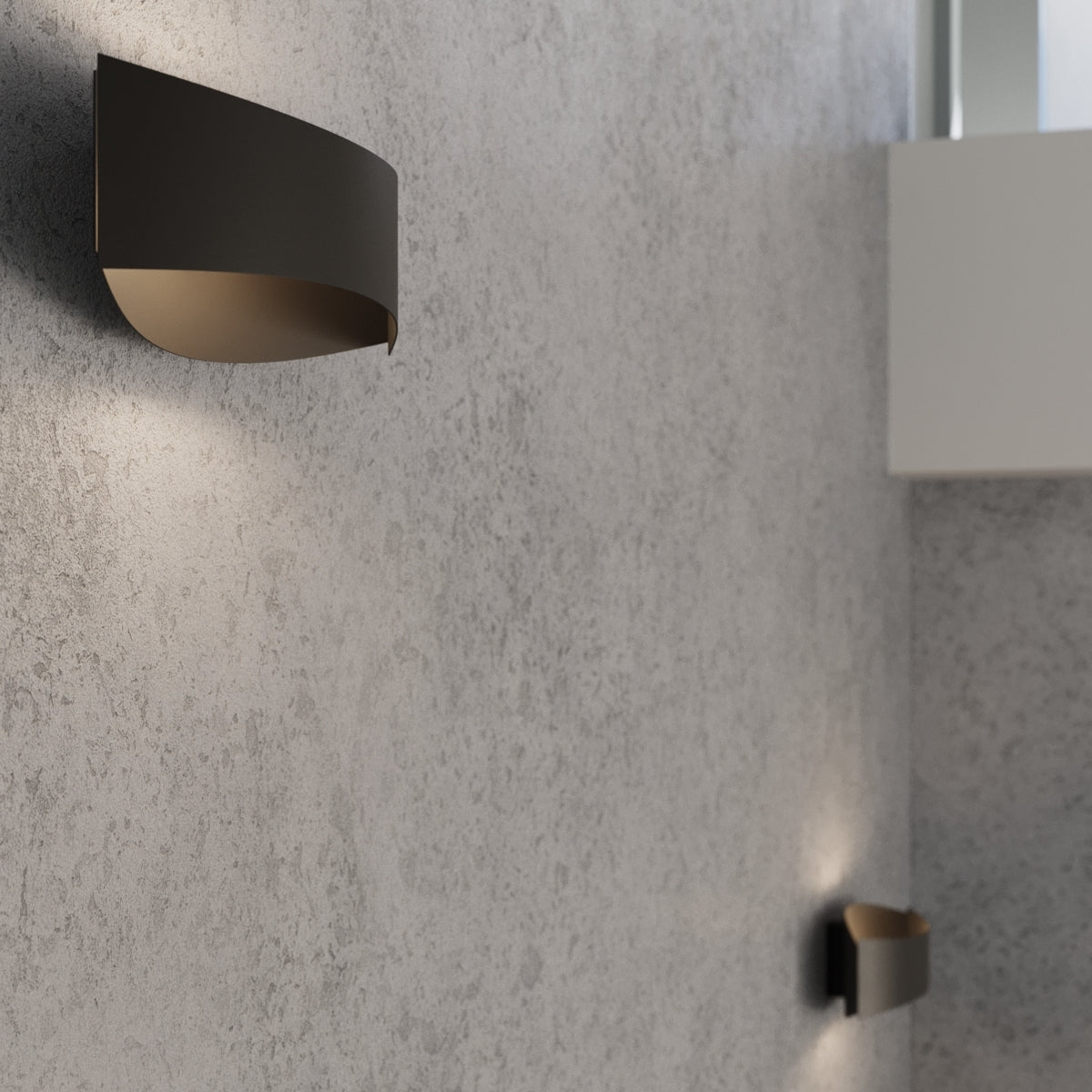 Applique Murale Fluide Ruban Acier Noir