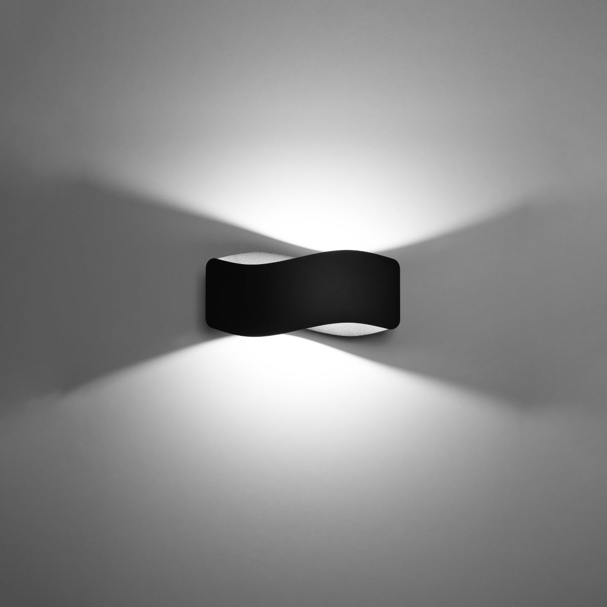 Applique Murale Flux Lumineux 30 Vague Acier Noir