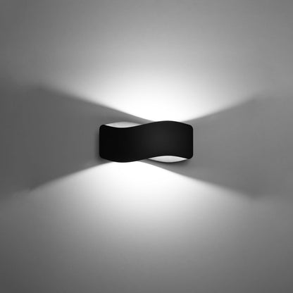 Applique Murale Flux Lumineux 30 Vague Acier Noir