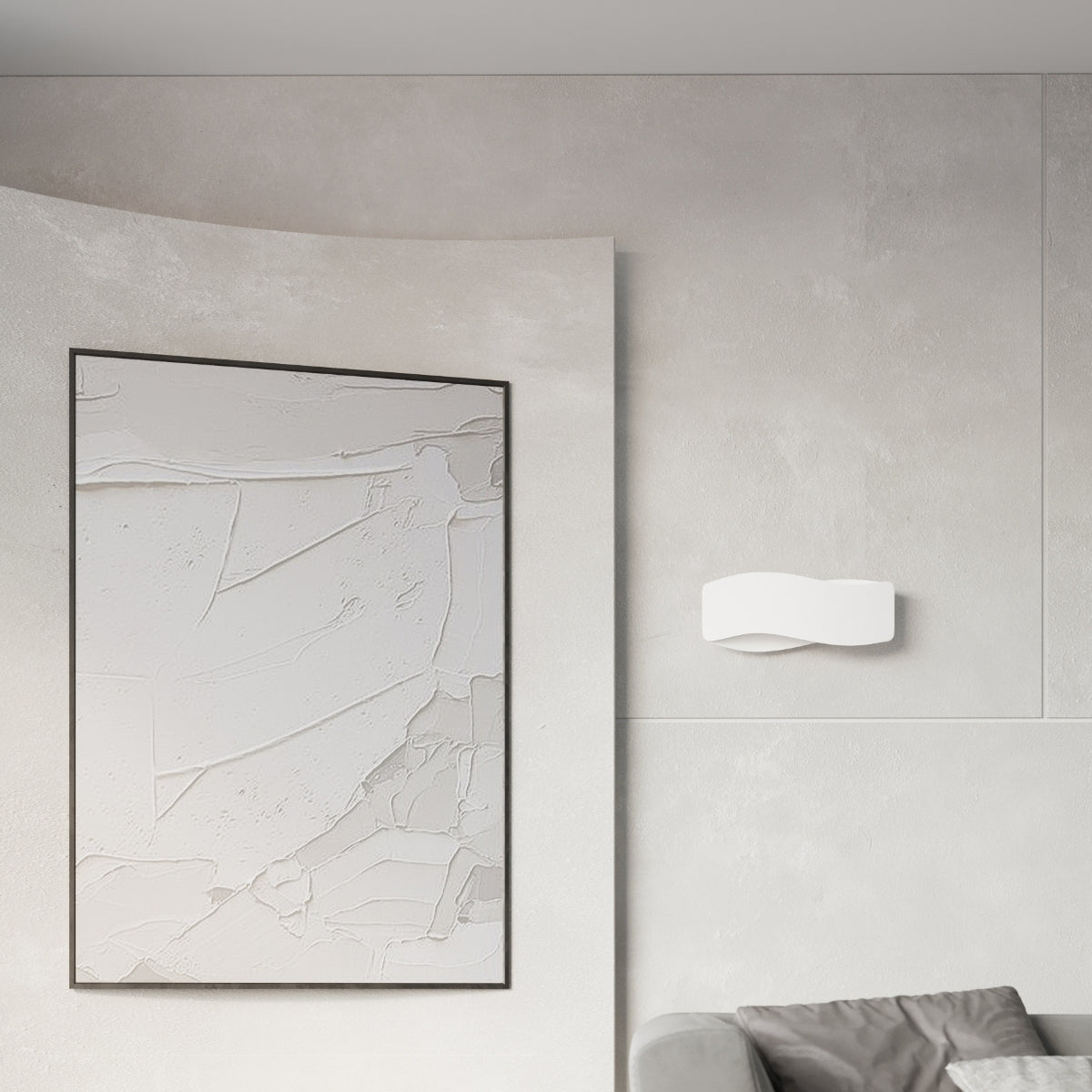 Applique Murale Flux Lumineux 40 Vague Acier Blanc