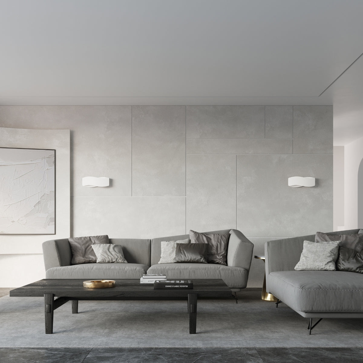 Applique Murale Flux Lumineux 40 Vague Acier Blanc