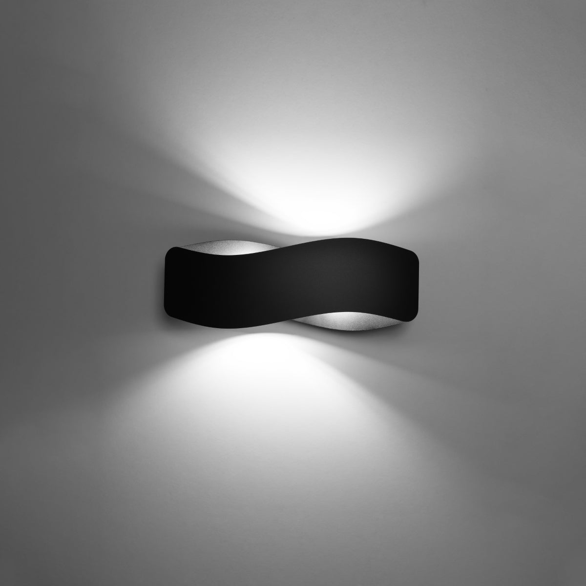 Applique Murale Flux Lumineux 40 Vague Acier Noir