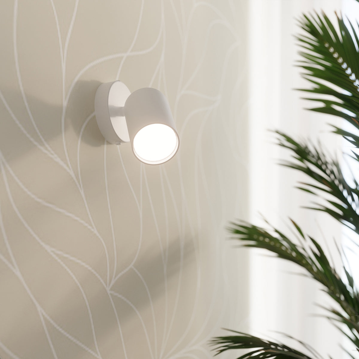 Applique Murale Focus Moderne Spot Orientable Acier Blanc