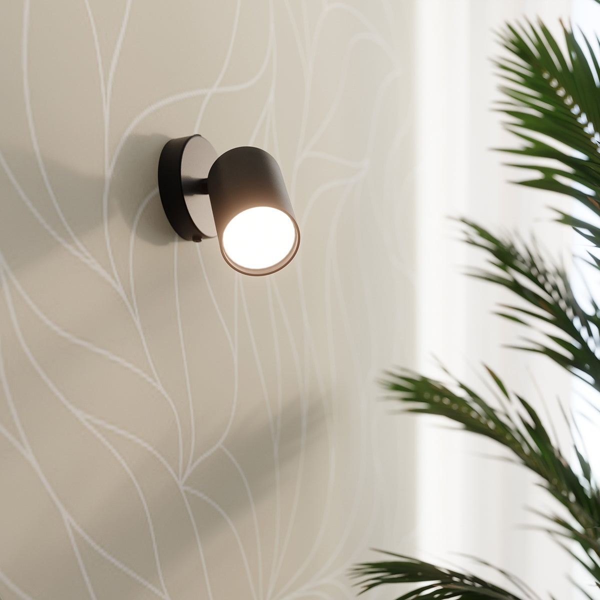 Applique Murale Focus Moderne Spot Orientable Acier Noir