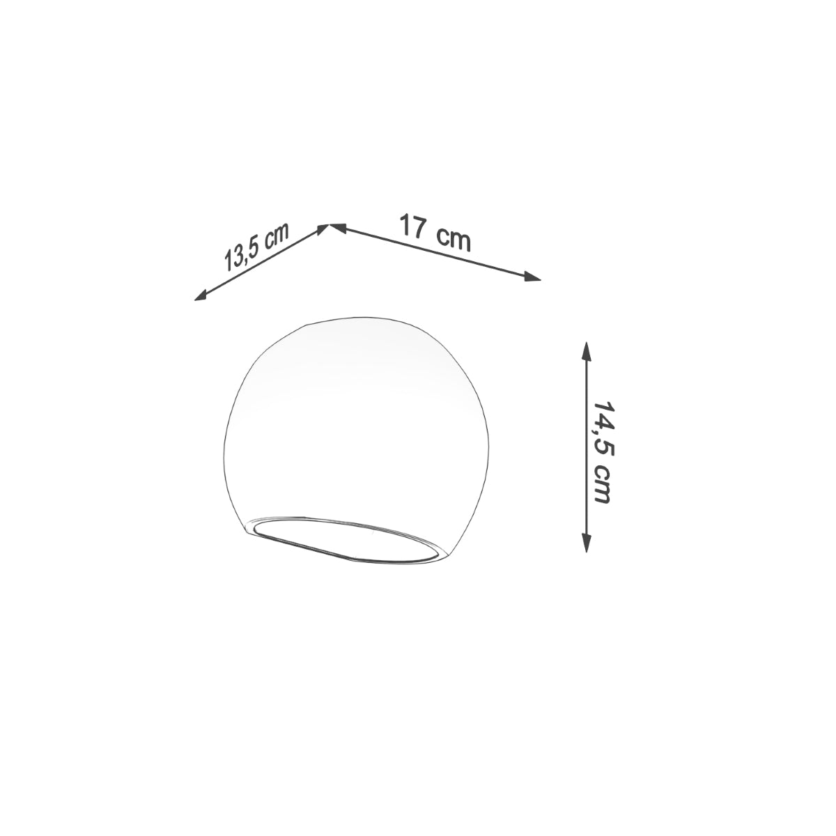 Applique Murale Globe Céramique Vernie Blanc Brillant