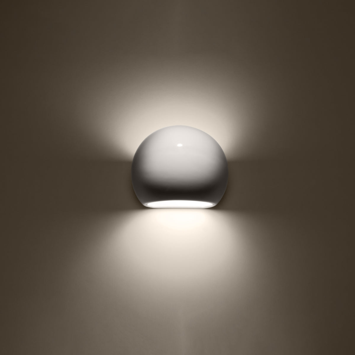 Applique Murale Globe Céramique Vernie Blanc Brillant