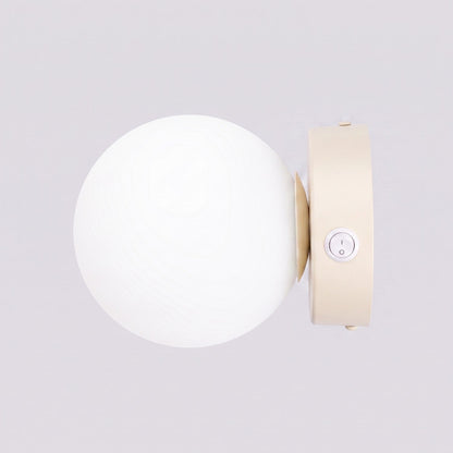 Applique Globe Solis en Verre Opalin Beige