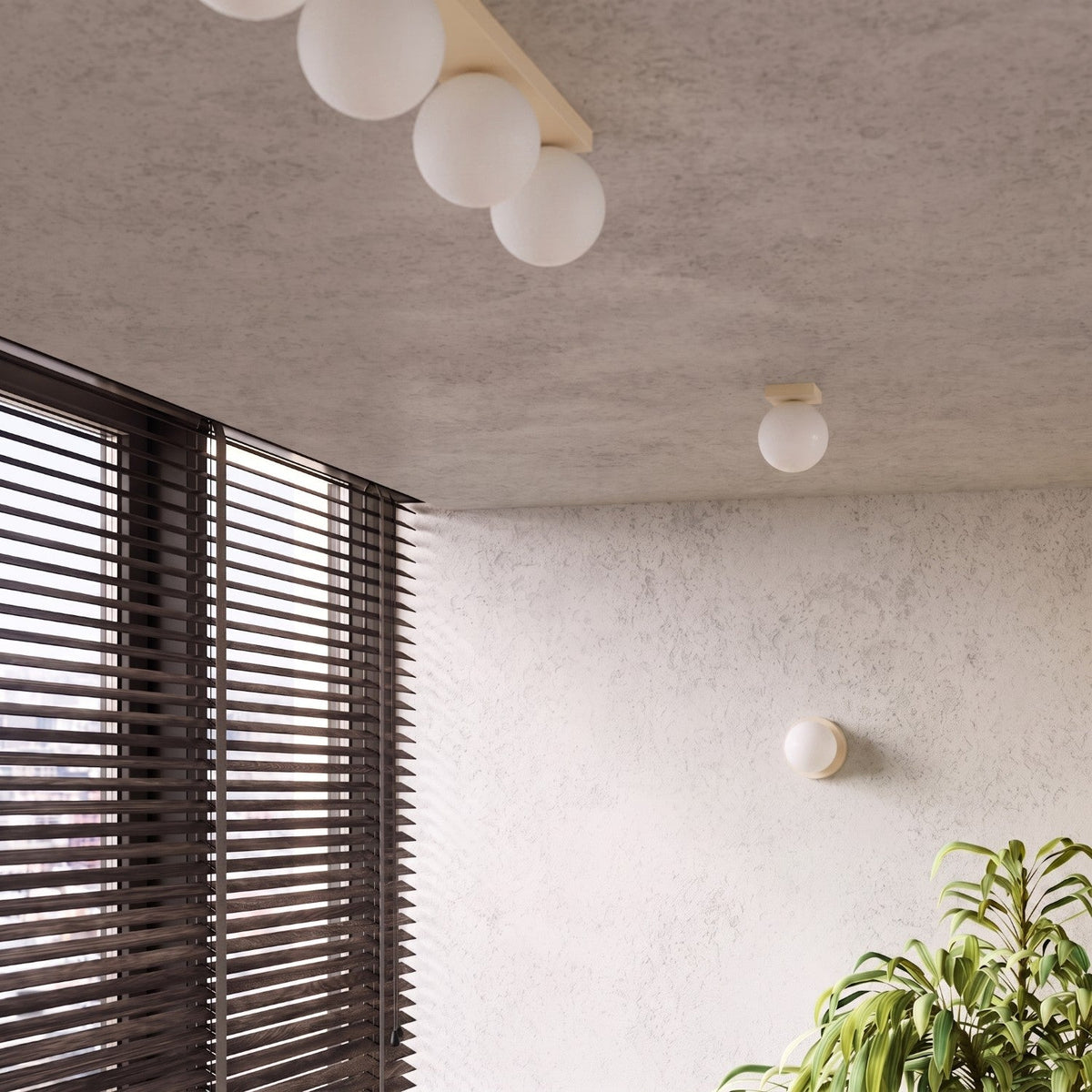 Applique Globe Solis en Verre Opalin Beige