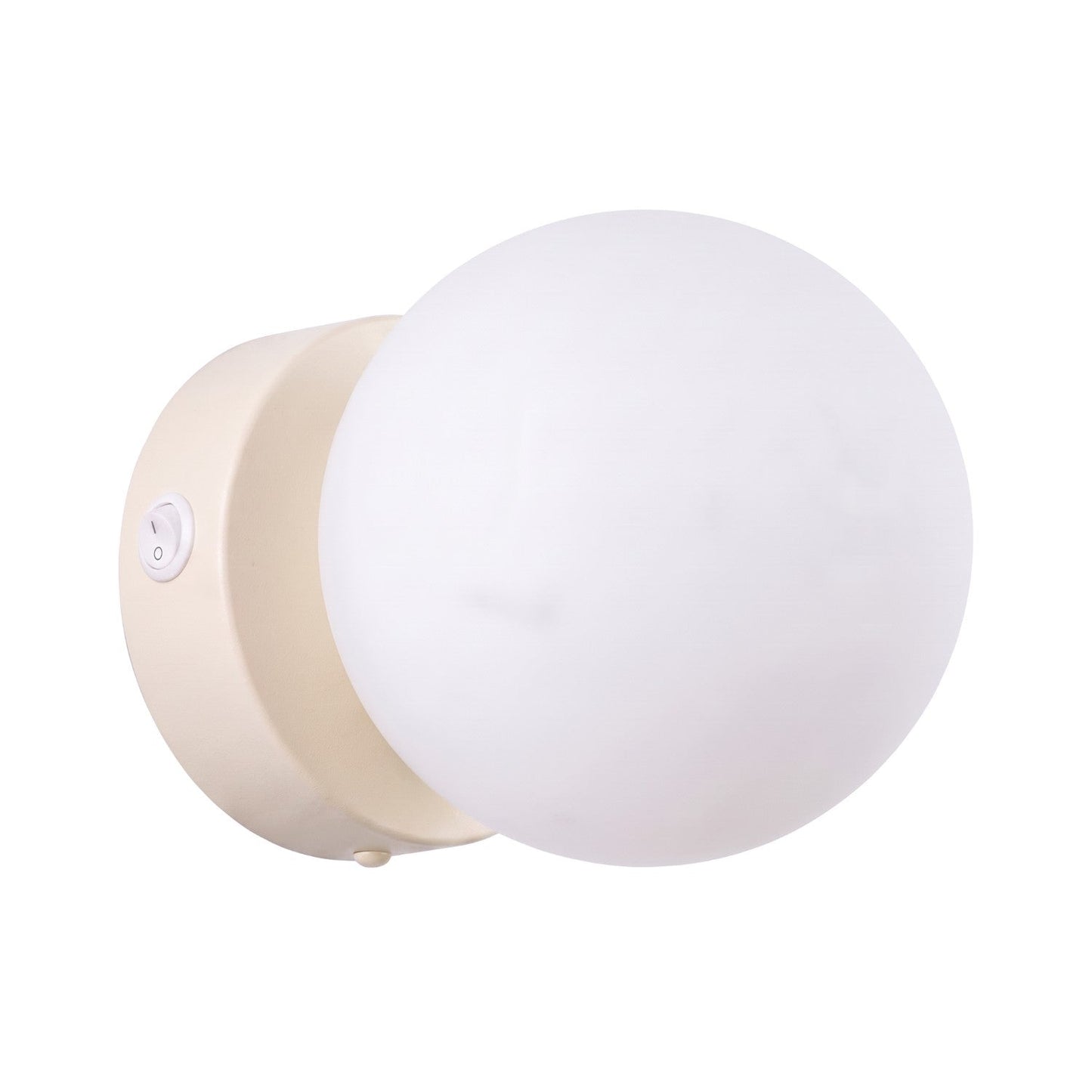Applique Globe Solis en Verre Opalin Beige