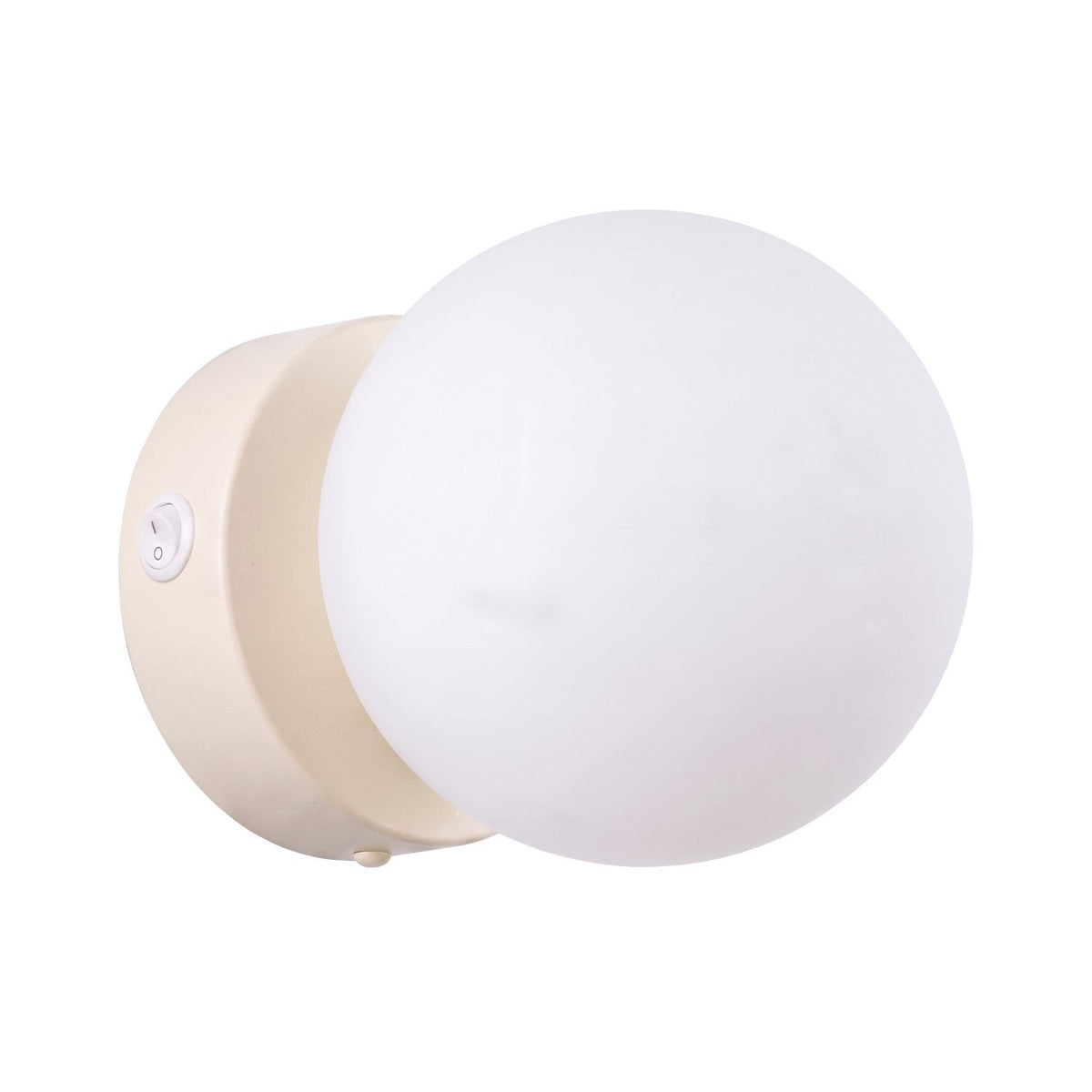 Applique Globe Solis en Verre Opalin Beige
