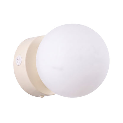 Applique Globe Solis en Verre Opalin Beige