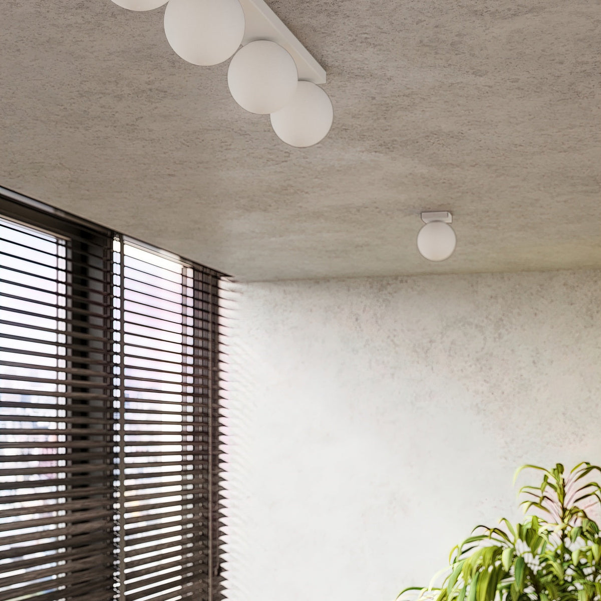 Applique Globe Solis en Verre Opalin Blanc