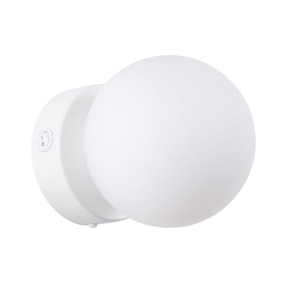 Applique Globe Solis en Verre Opalin Blanc