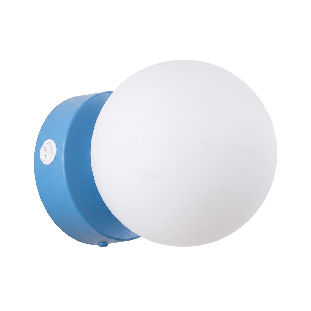 Applique Globe Solis en Verre Opalin Bleu Ciel