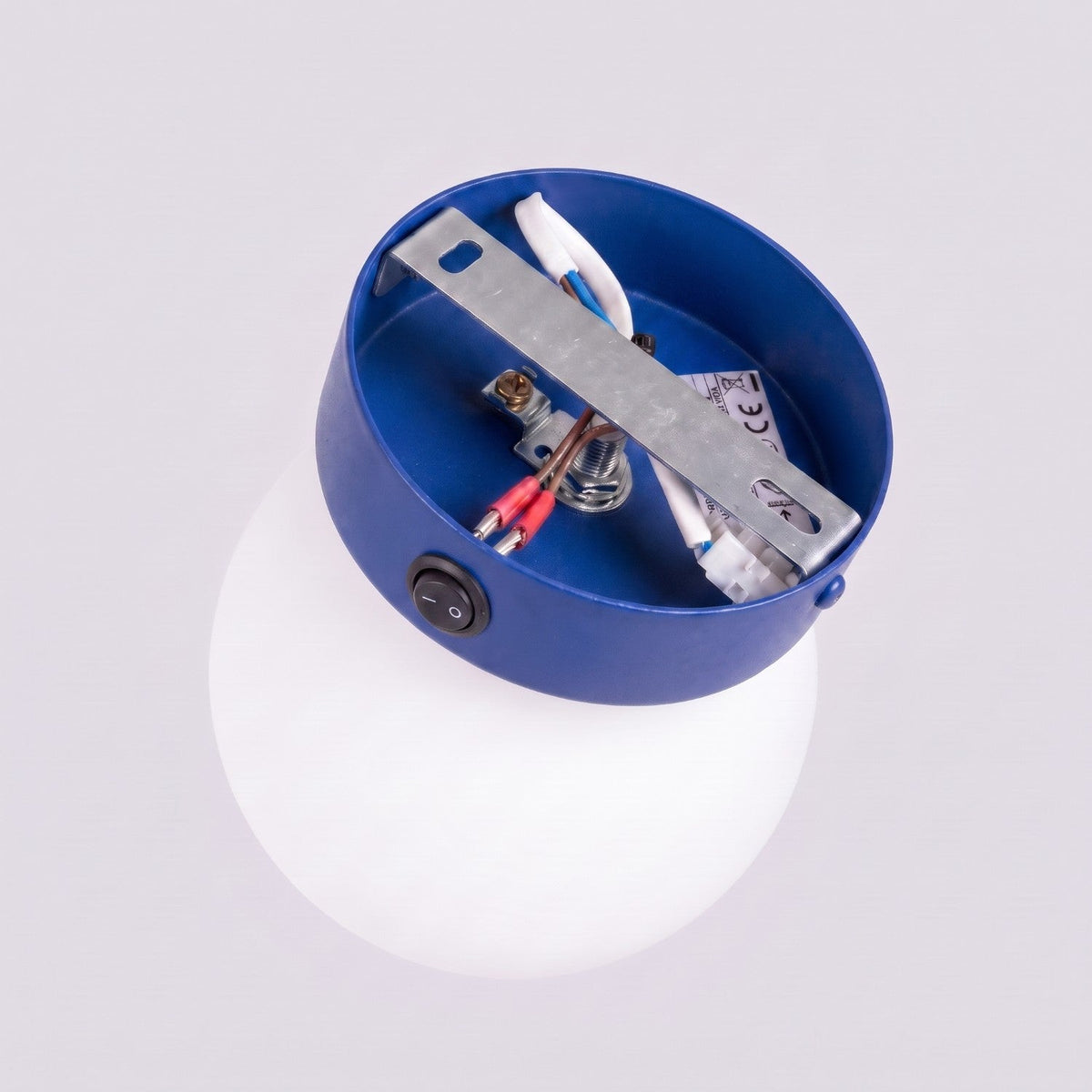 Applique Globe Solis en Verre Opalin Bleu Outremer