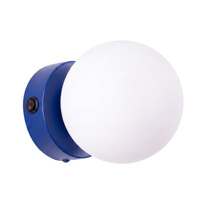 Applique Globe Solis en Verre Opalin Bleu Outremer