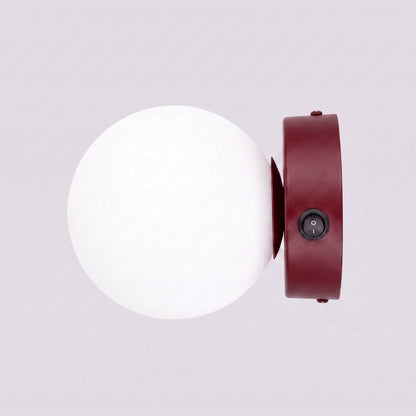 Applique Globe Solis en Verre Opalin Bordeaux
