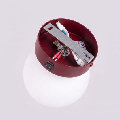 Applique Globe Solis en Verre Opalin Bordeaux