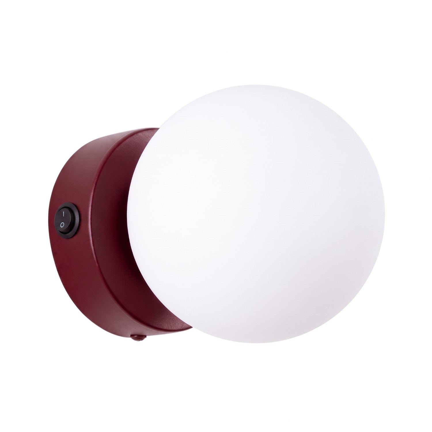 Applique Globe Solis en Verre Opalin Bordeaux