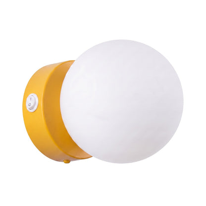Applique Globe Solis en Verre Opalin Jaune