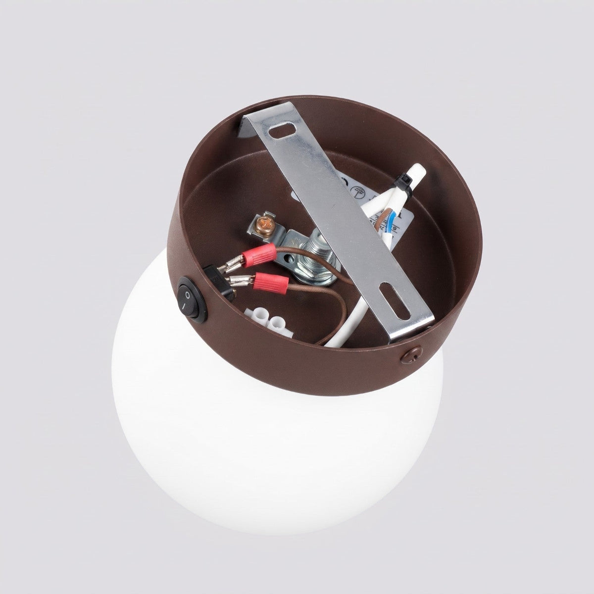 Applique Globe Solis en Verre Opalin Marron